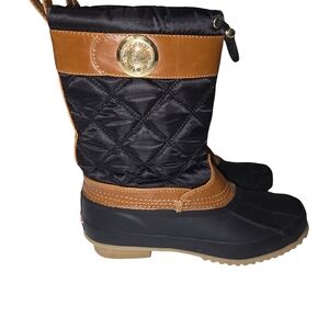 Tommy Hilfiger Black and Tan Lace Up Boots